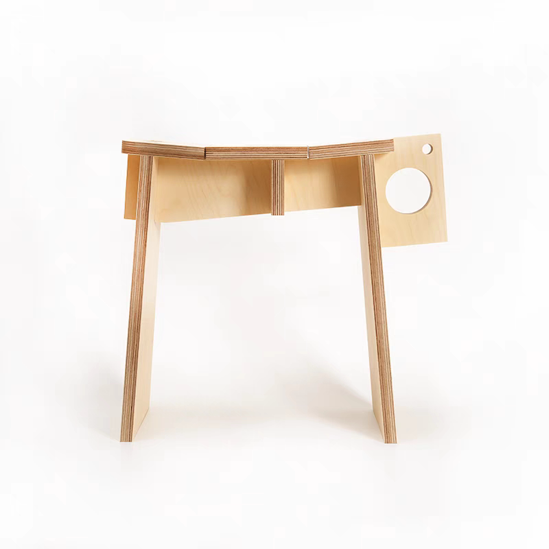 Birch Plywood Café Bench | Minimalist Narrow Stool & Accent Seat