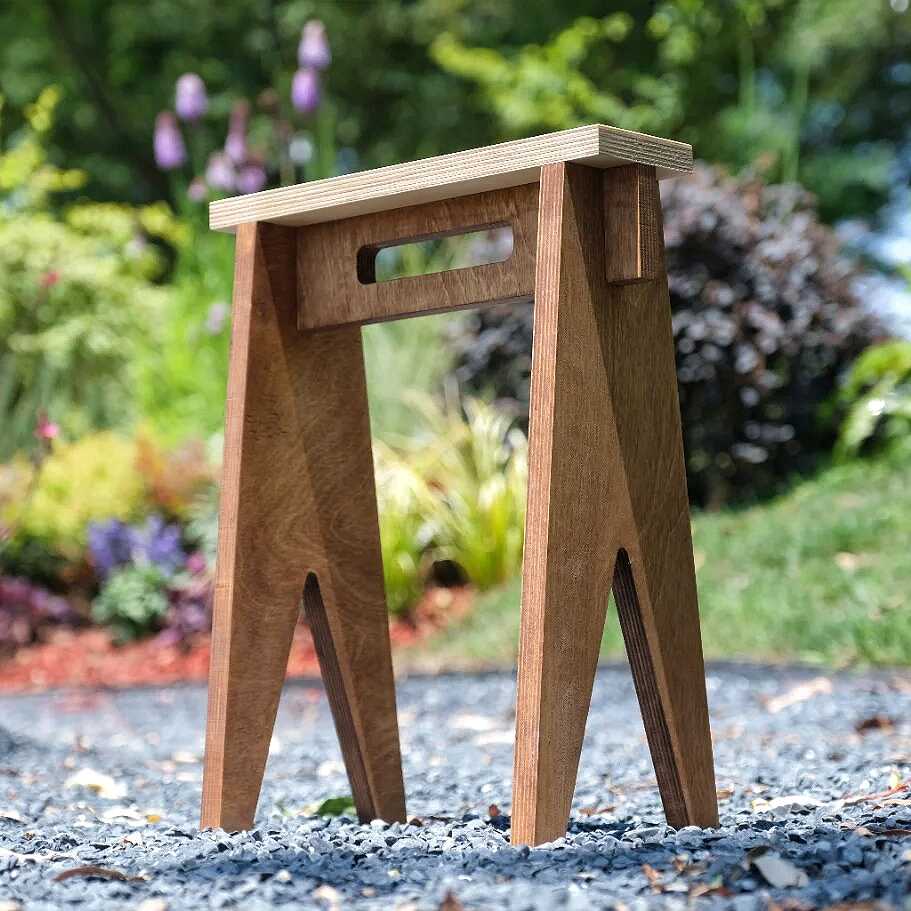 Minimalist Plywood Low Stool | Industrial Tea Room & Studio Seat
