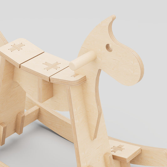 Birch Plywood Rocking Horse | Minimalist Wooden Nursery Toy