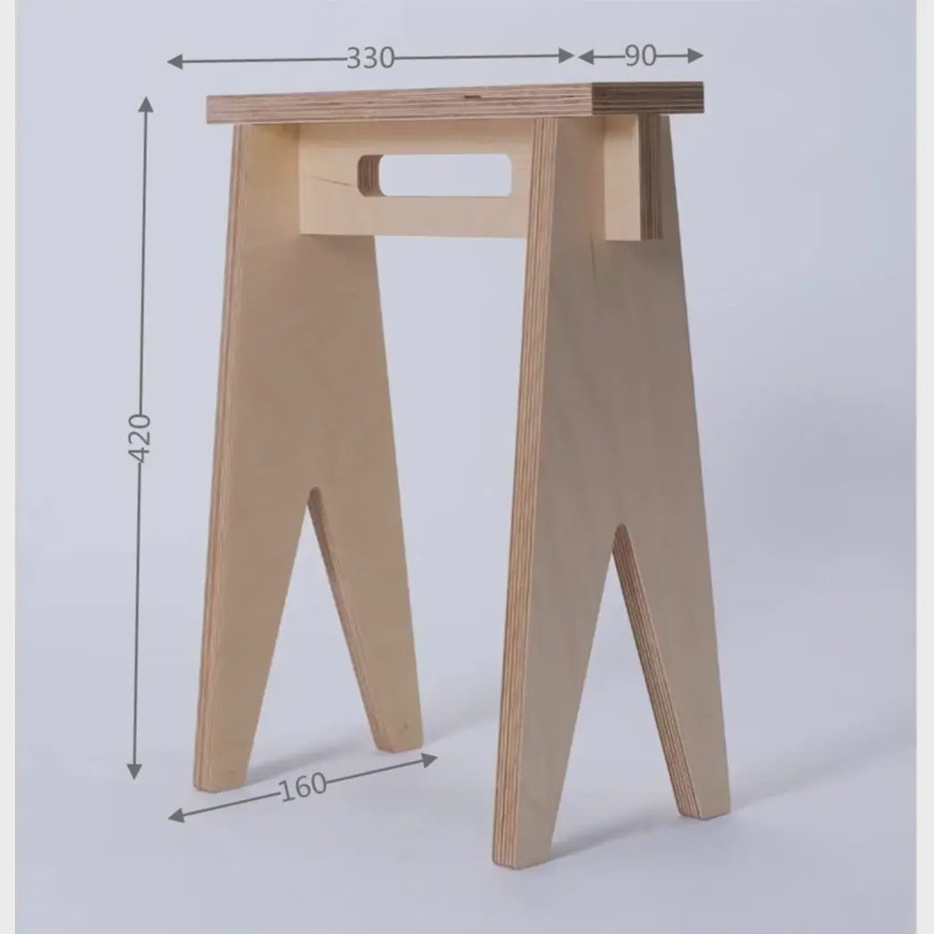 Minimalist Plywood Low Stool | Industrial Tea Room & Studio Seat