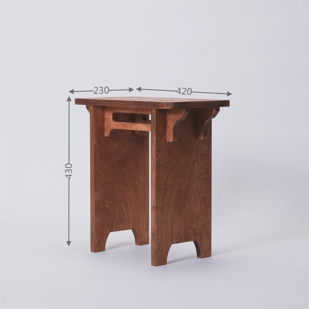 Birch Plywood Side Table & Low Stool | Minimalist Plant Stand