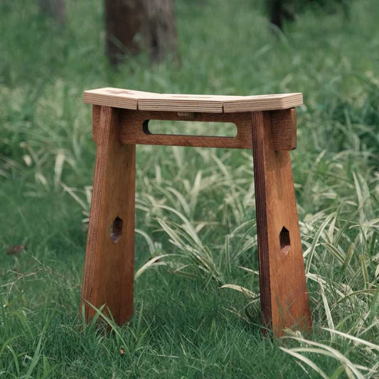 Geometric Plywood Stool | Modern Coffee & Entryway Seat