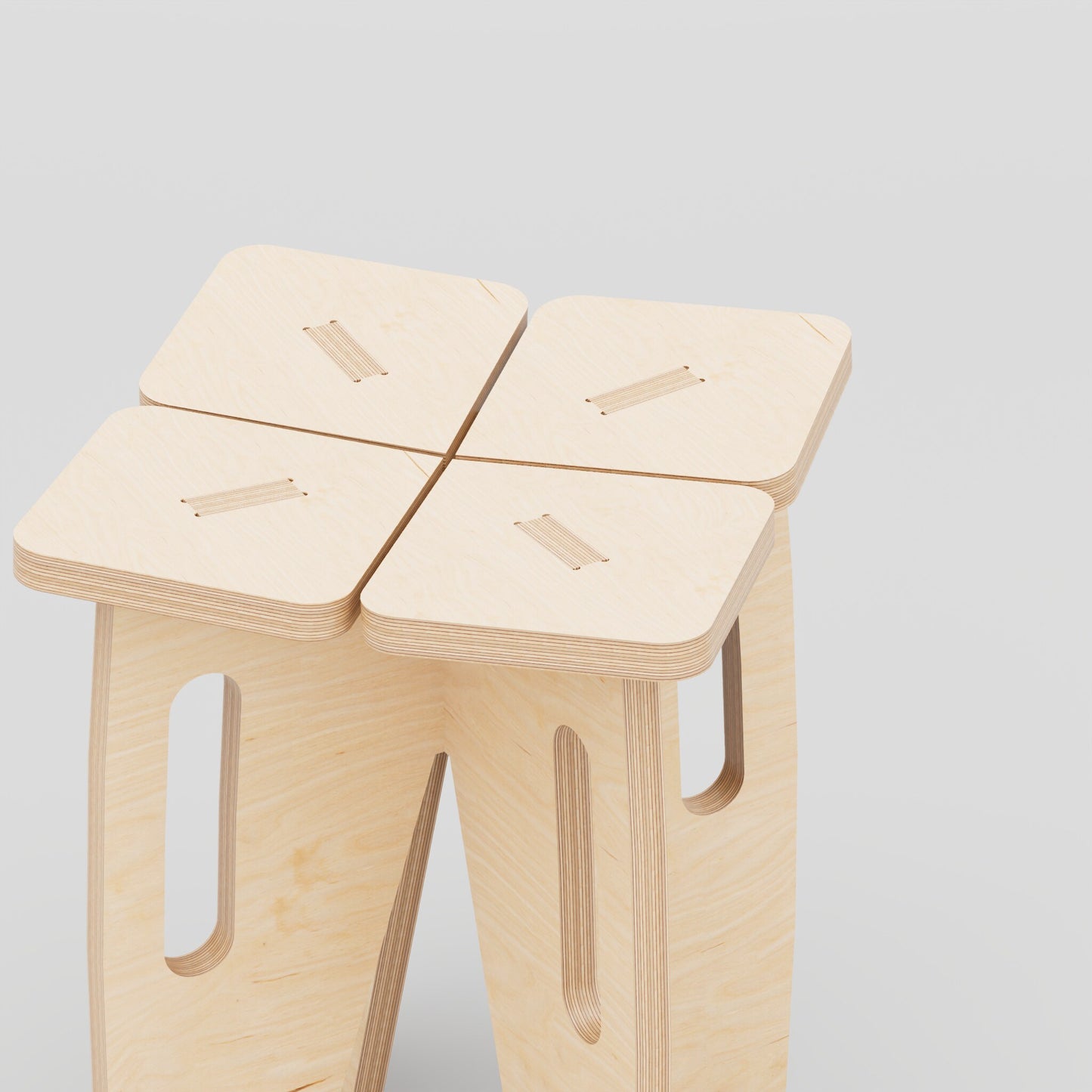 Compact Plywood Stool | Modern Coffee & Entryway Seat
