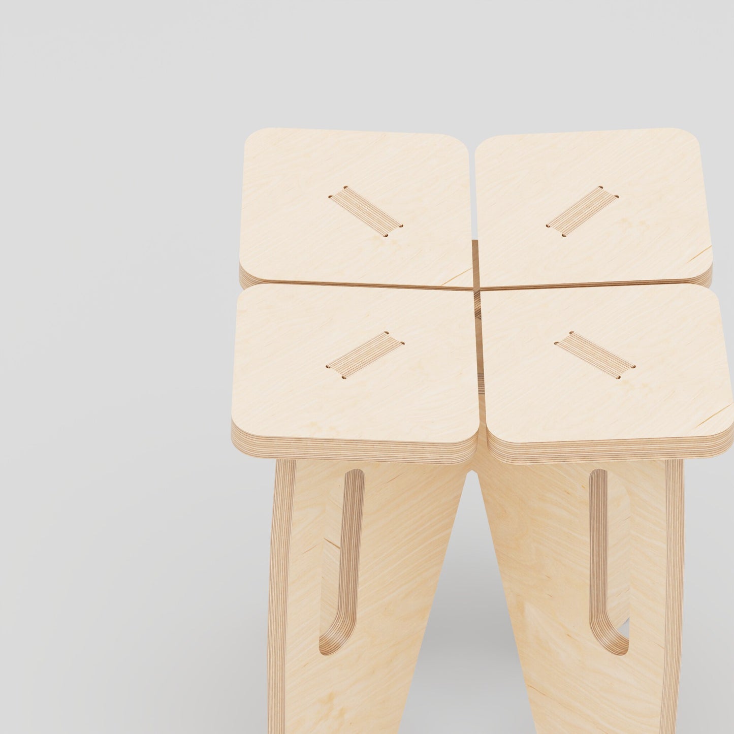 Compact Plywood Stool | Modern Coffee & Entryway Seat