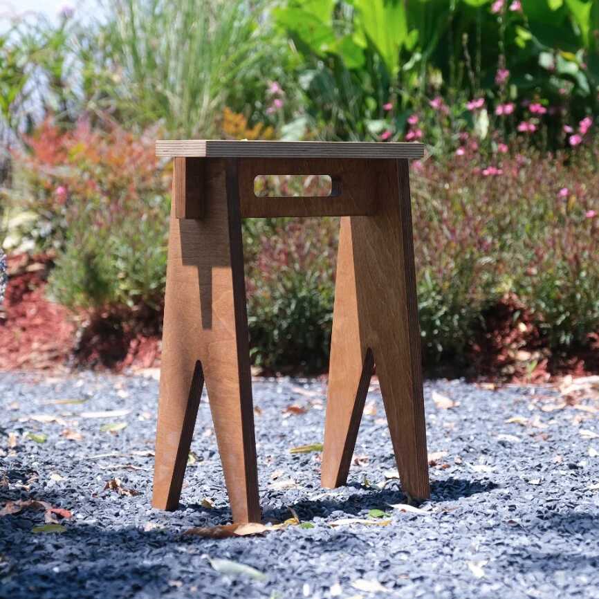 Minimalist Plywood Low Stool | Industrial Tea Room & Studio Seat