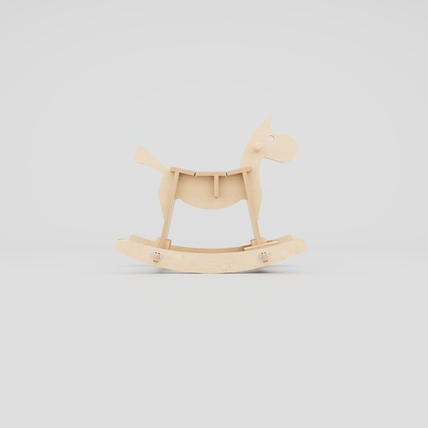 Birch Plywood Rocking Horse | Minimalist Wooden Nursery Toy