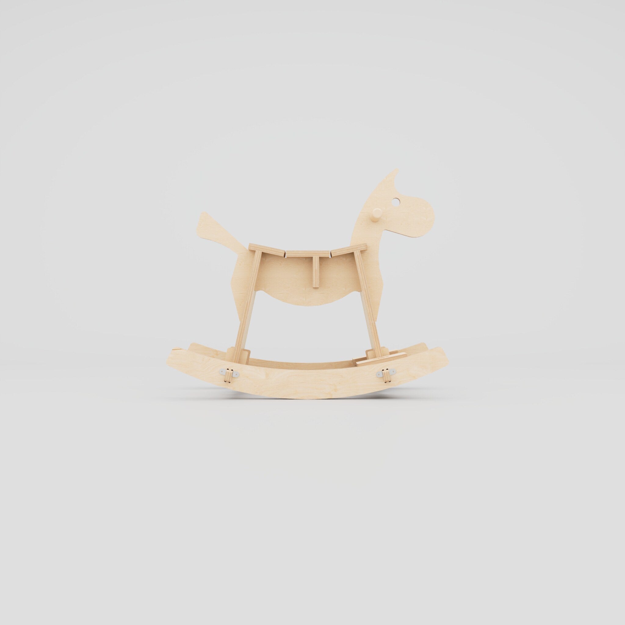 Birch Plywood Rocking Horse | Minimalist Wooden Nursery Toy