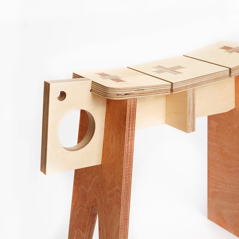 Birch Plywood Café Bench | Minimalist Narrow Stool & Accent Seat