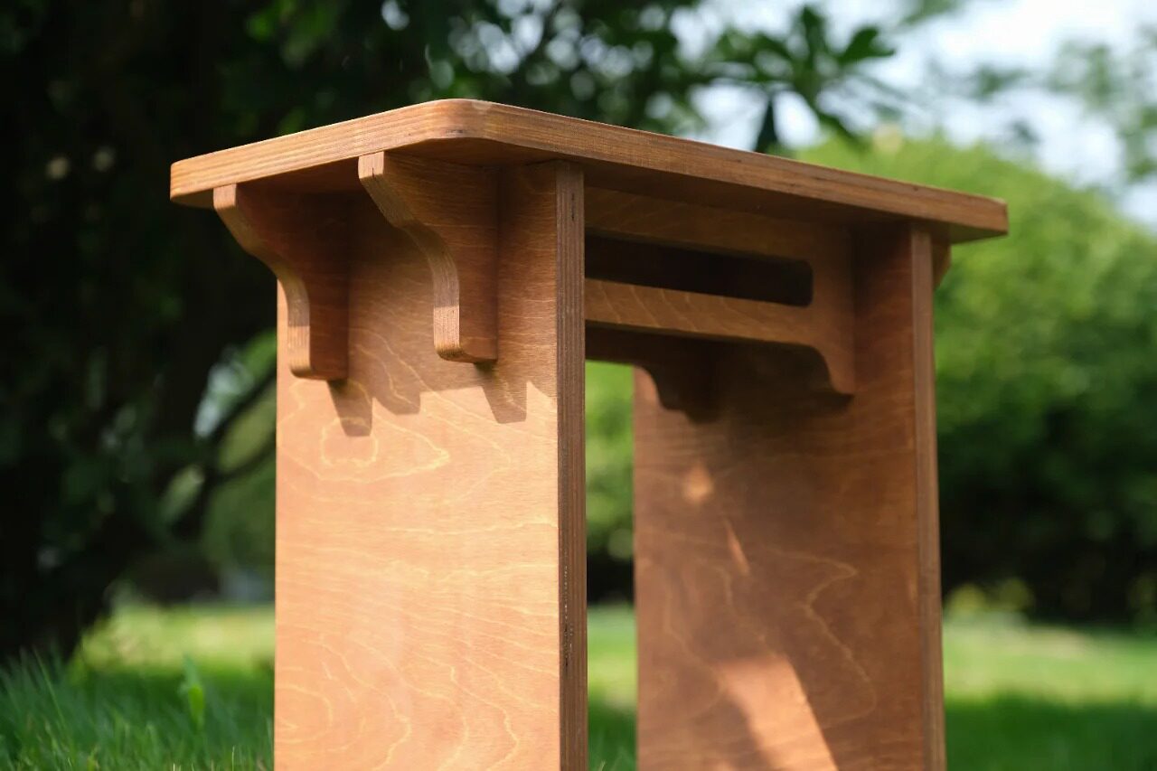 Birch Plywood Side Table & Low Stool | Minimalist Plant Stand