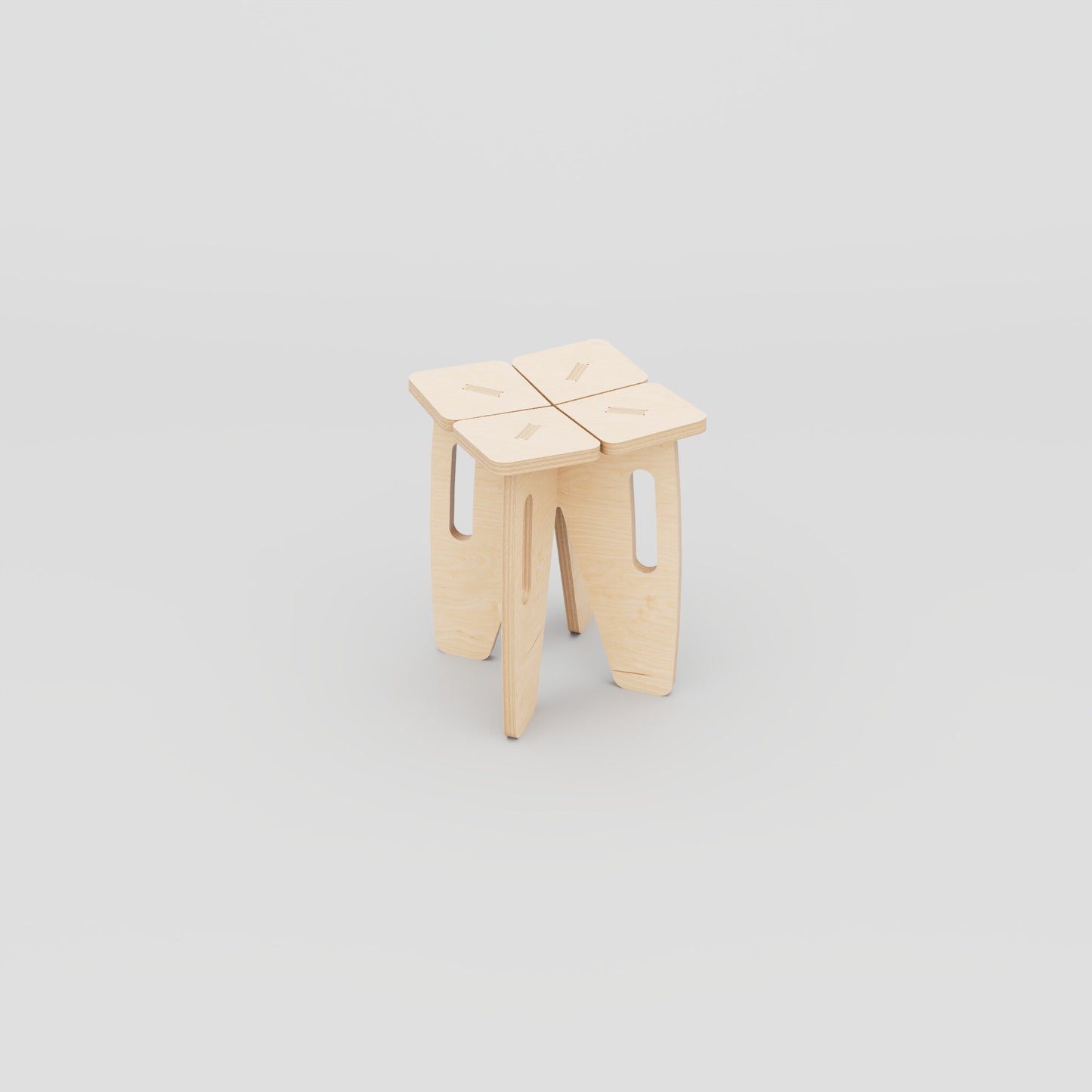 Compact Plywood Stool | Modern Coffee & Entryway Seat