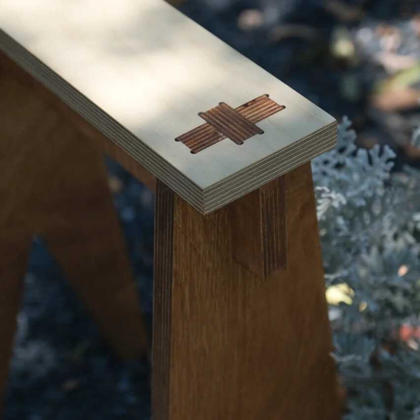 Minimalist Plywood Low Stool | Industrial Tea Room & Studio Seat