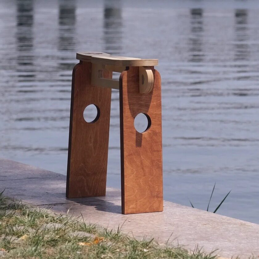 Minimalist Plywood Stool | Modern Coffee & Entryway Seat