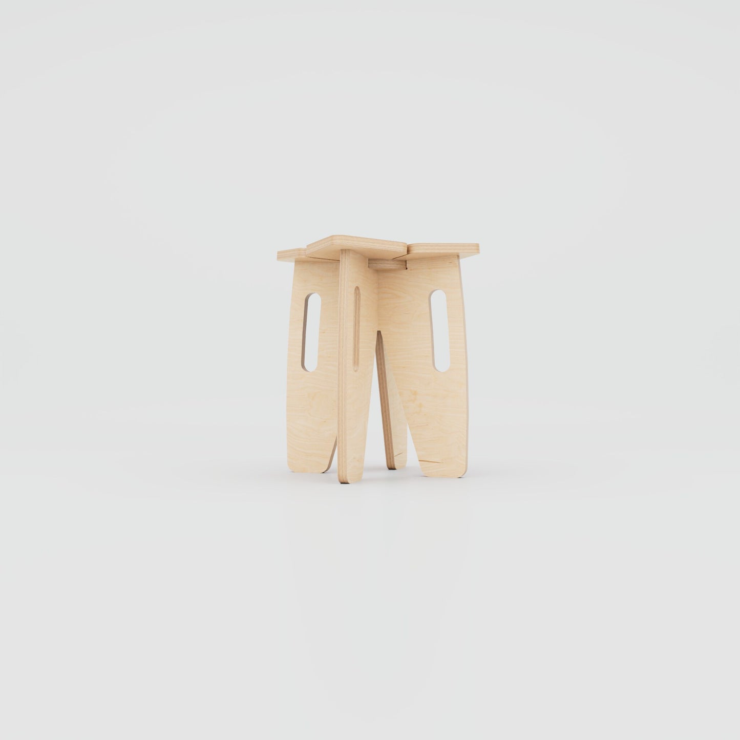 Compact Plywood Stool | Modern Coffee & Entryway Seat