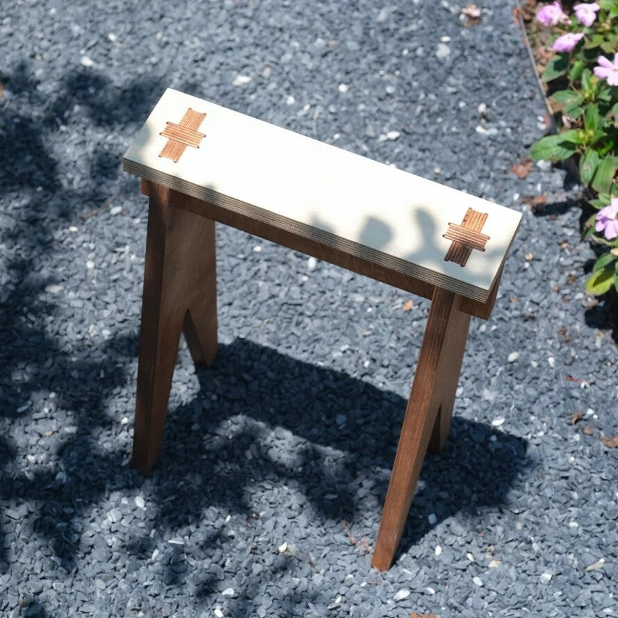 Minimalist Plywood Low Stool | Industrial Tea Room & Studio Seat