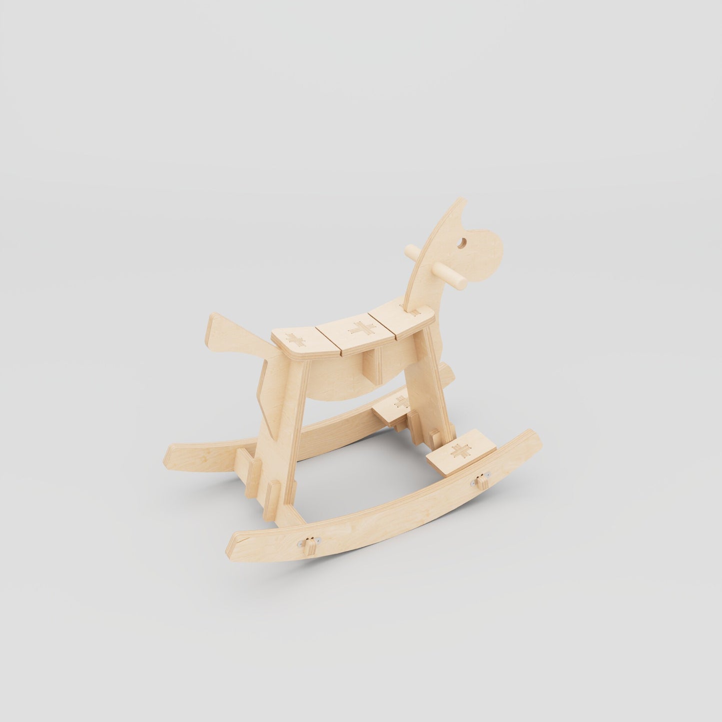 Birch Plywood Rocking Horse | Minimalist Wooden Nursery Toy