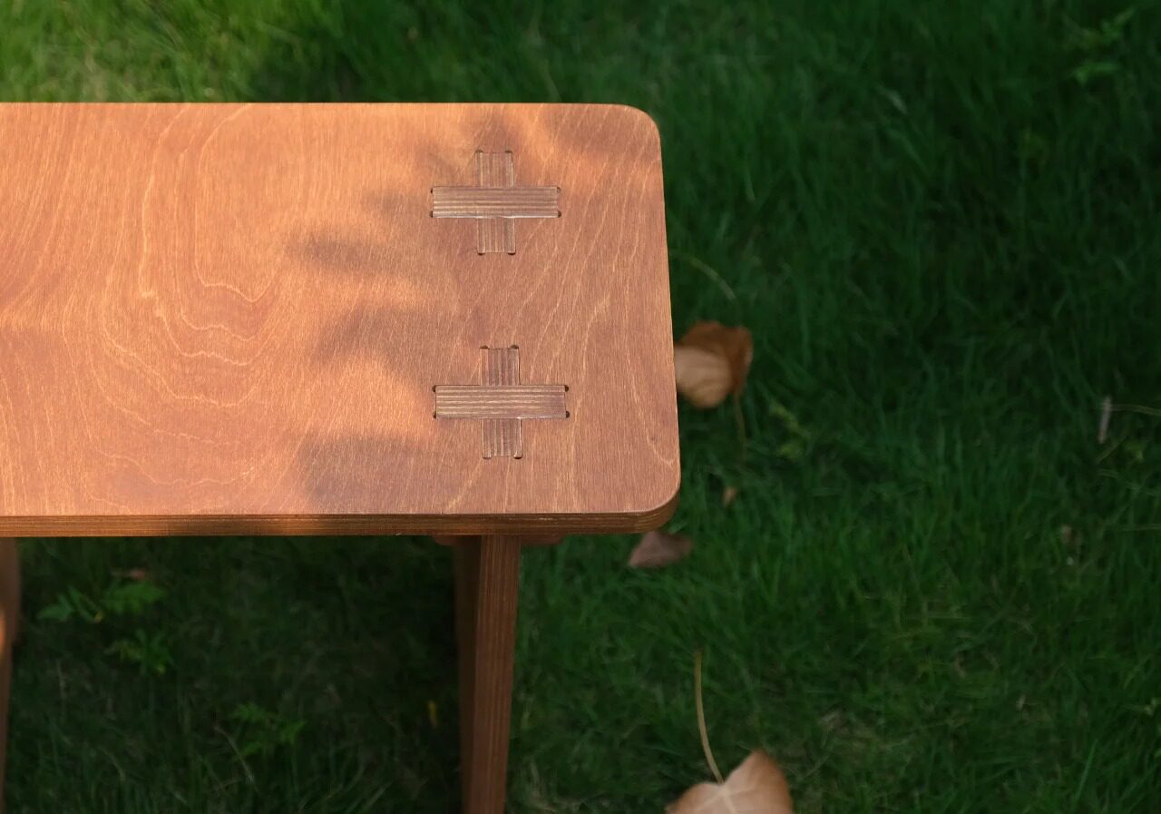 Birch Plywood Side Table & Low Stool | Minimalist Plant Stand