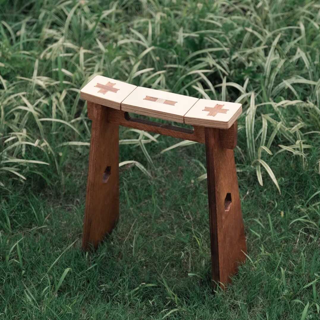 Geometric Plywood Stool | Modern Coffee & Entryway Seat