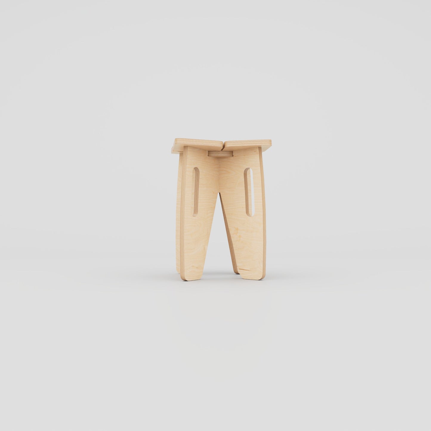 Compact Plywood Stool | Modern Coffee & Entryway Seat