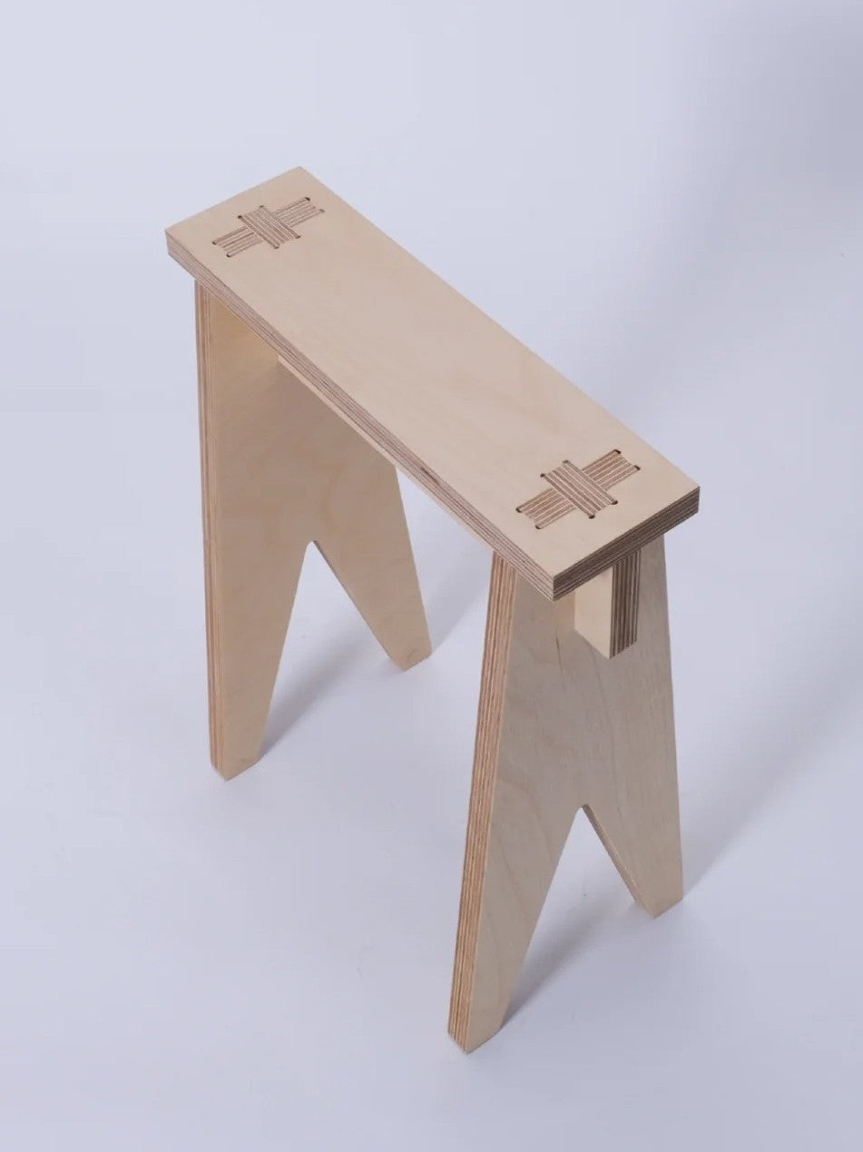 Minimalist Plywood Low Stool | Industrial Tea Room & Studio Seat