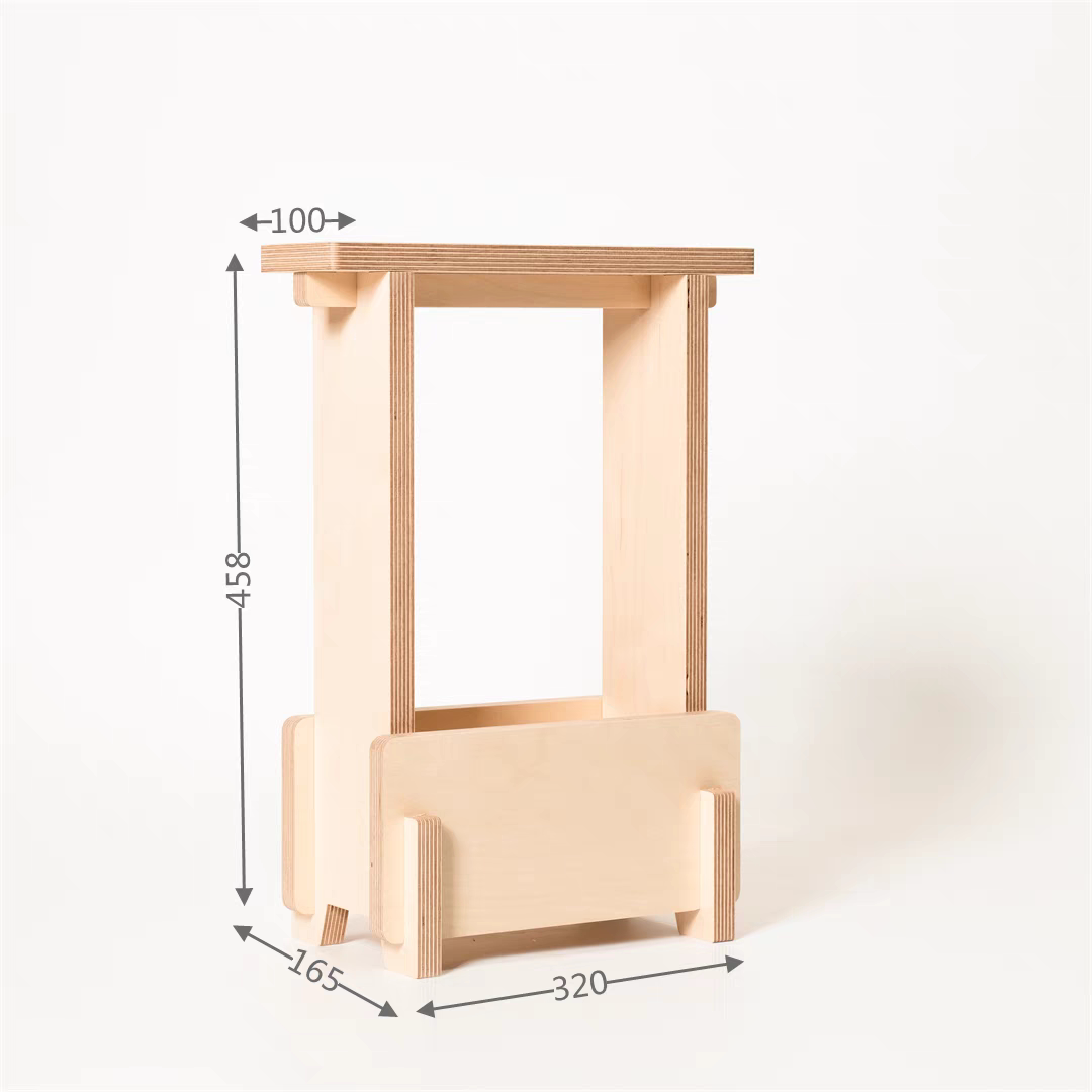 Birch Plywood Coffee Stool | Minimalist Accent Seat & Side Table